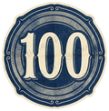 Vintage 100 Achievement Badge Vinyl Sticker