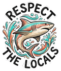Respect the Locals Shark Beach Vibes Graphic