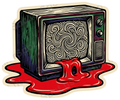 Retro Television Vintage Psychedelic Dripping Art Sticker