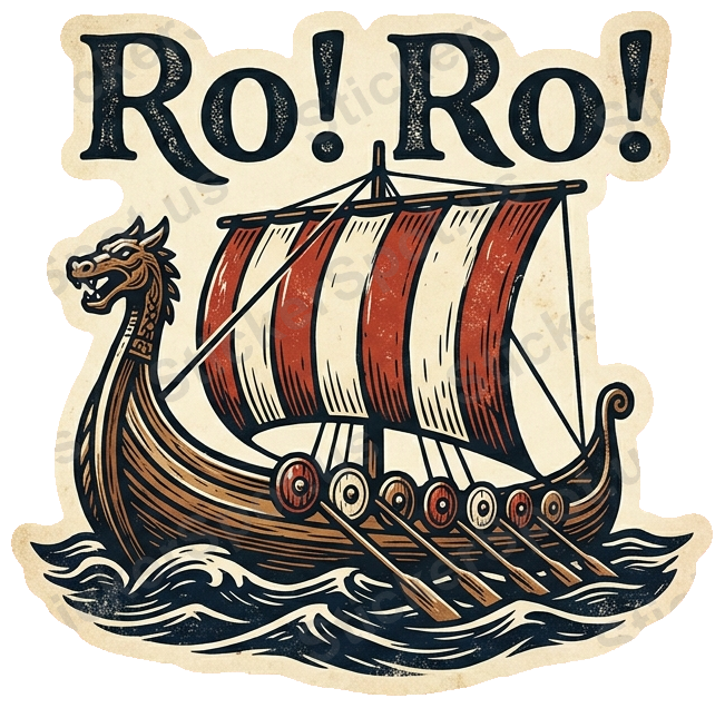 Ro Ro Viking Ship Nautical Vintage Design