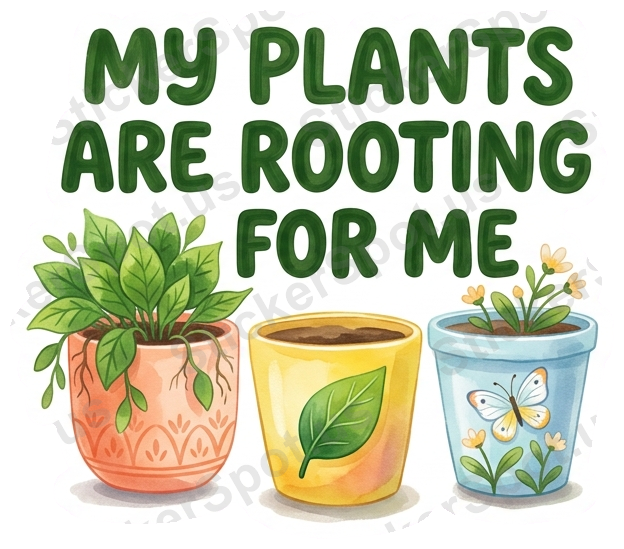 My Plants Are Rooting for Me Watercolor Design