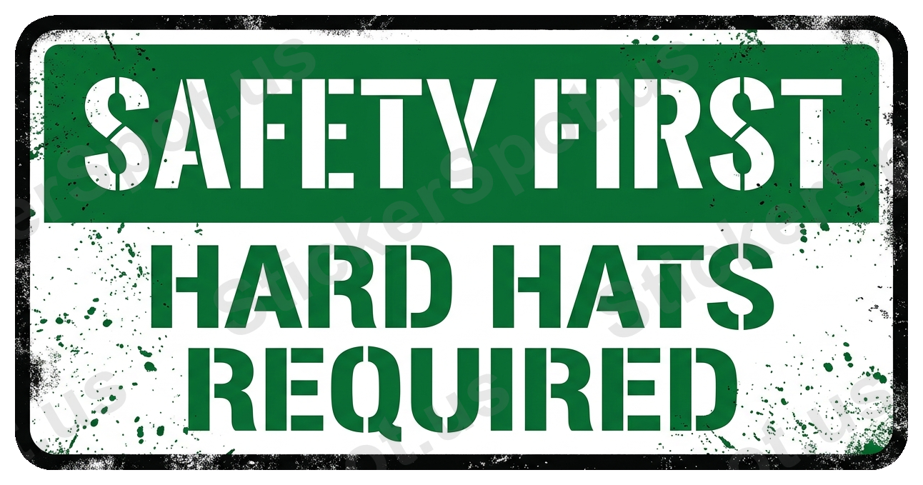 SAFETY FIRST HARD HATS REQUIRED Sticker