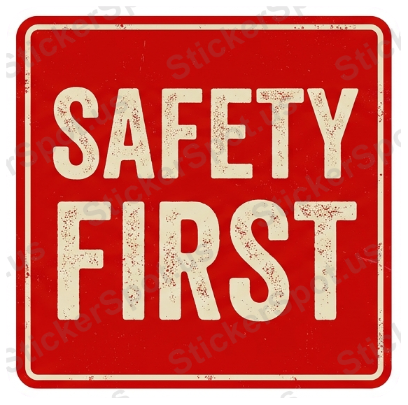 Safety First Vintage Americana Sign