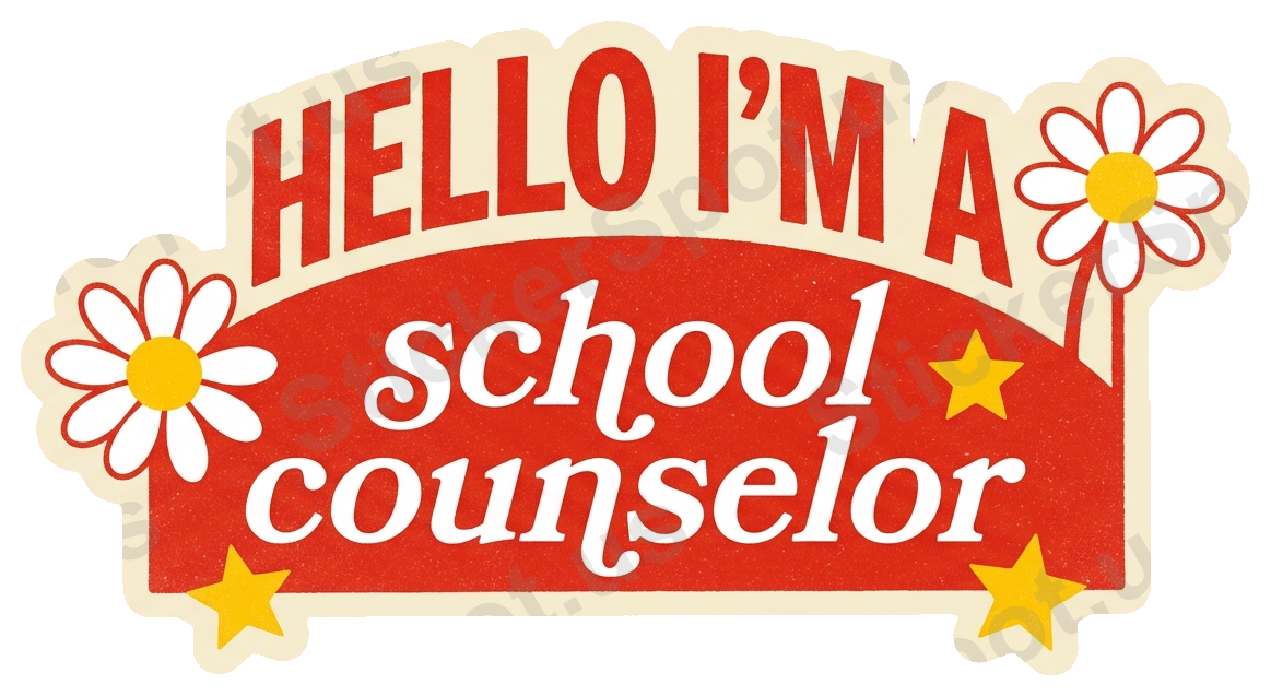 Hello I'm a School Counselor Vintage Retro Design