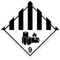 Class 9 Lithium Battery Hazard Sign