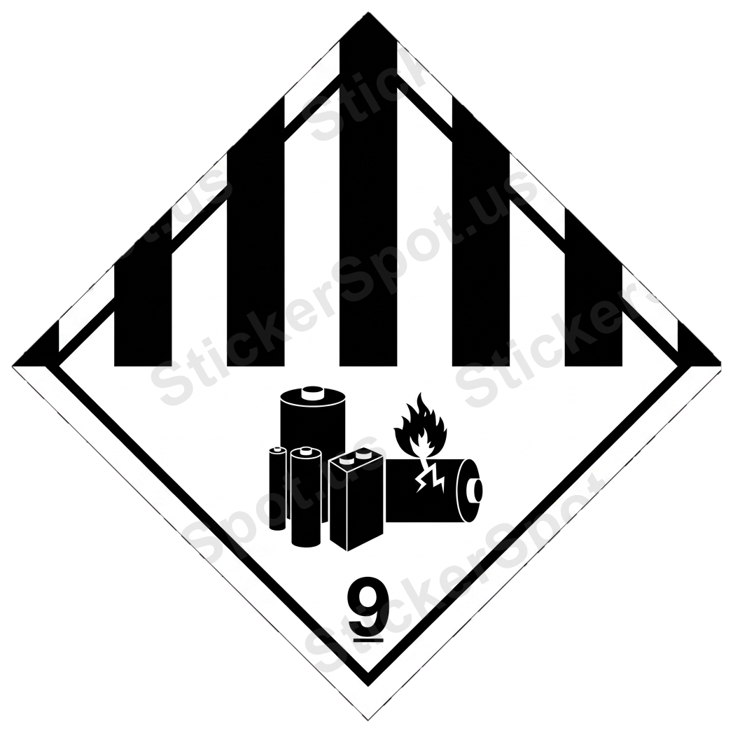 Class 9 Lithium Battery Hazard Sign