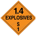Hazardous Materials 1.4 Explosives Orange Diamond