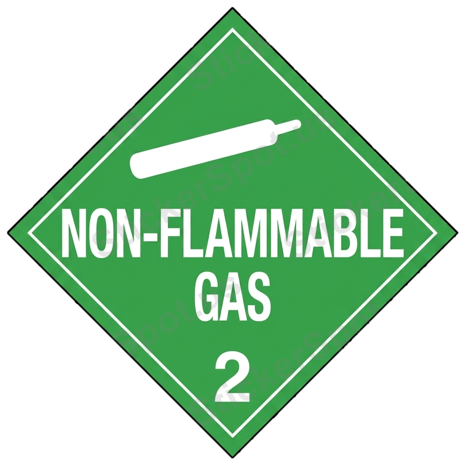 Non-Flammable Gas Safety Sign Die-Cut Decal