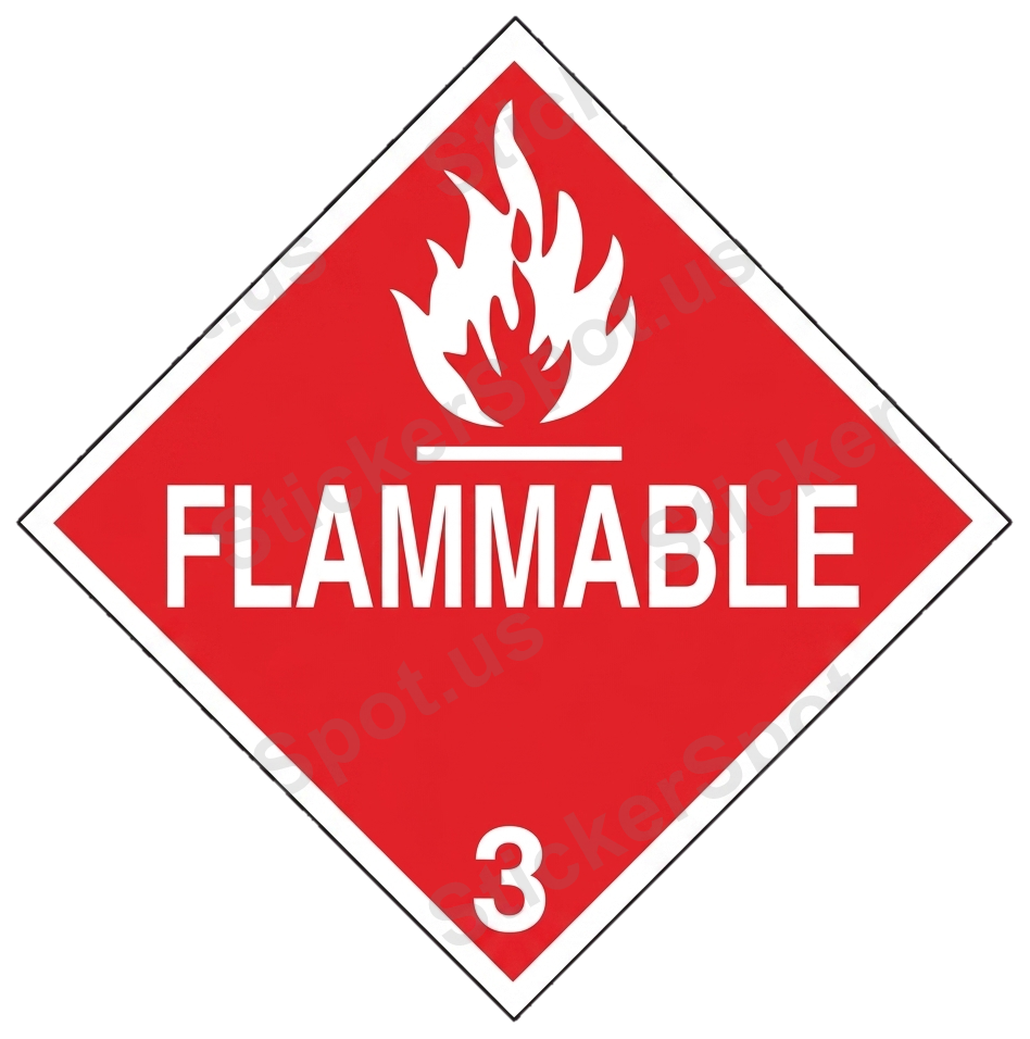 Flammable Hazard Diamond Sign Decal