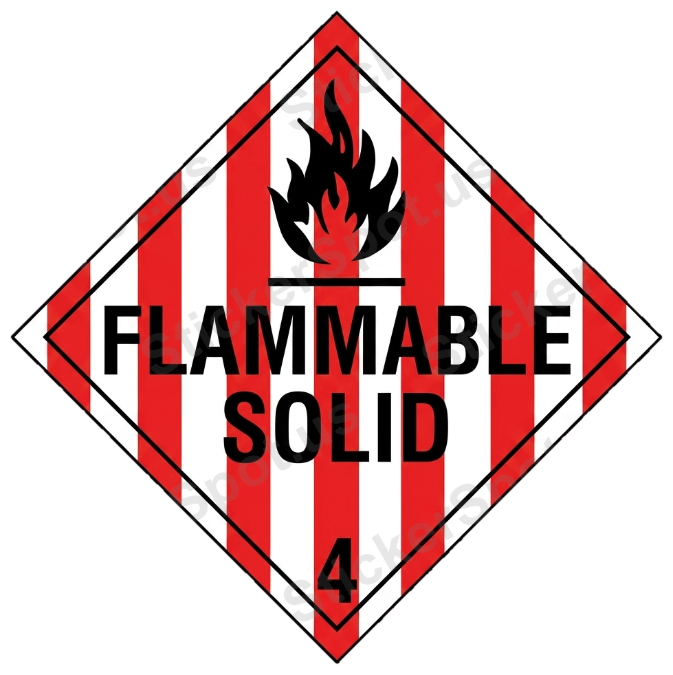 Flammable Solid 4 Hazard Sign Decal
