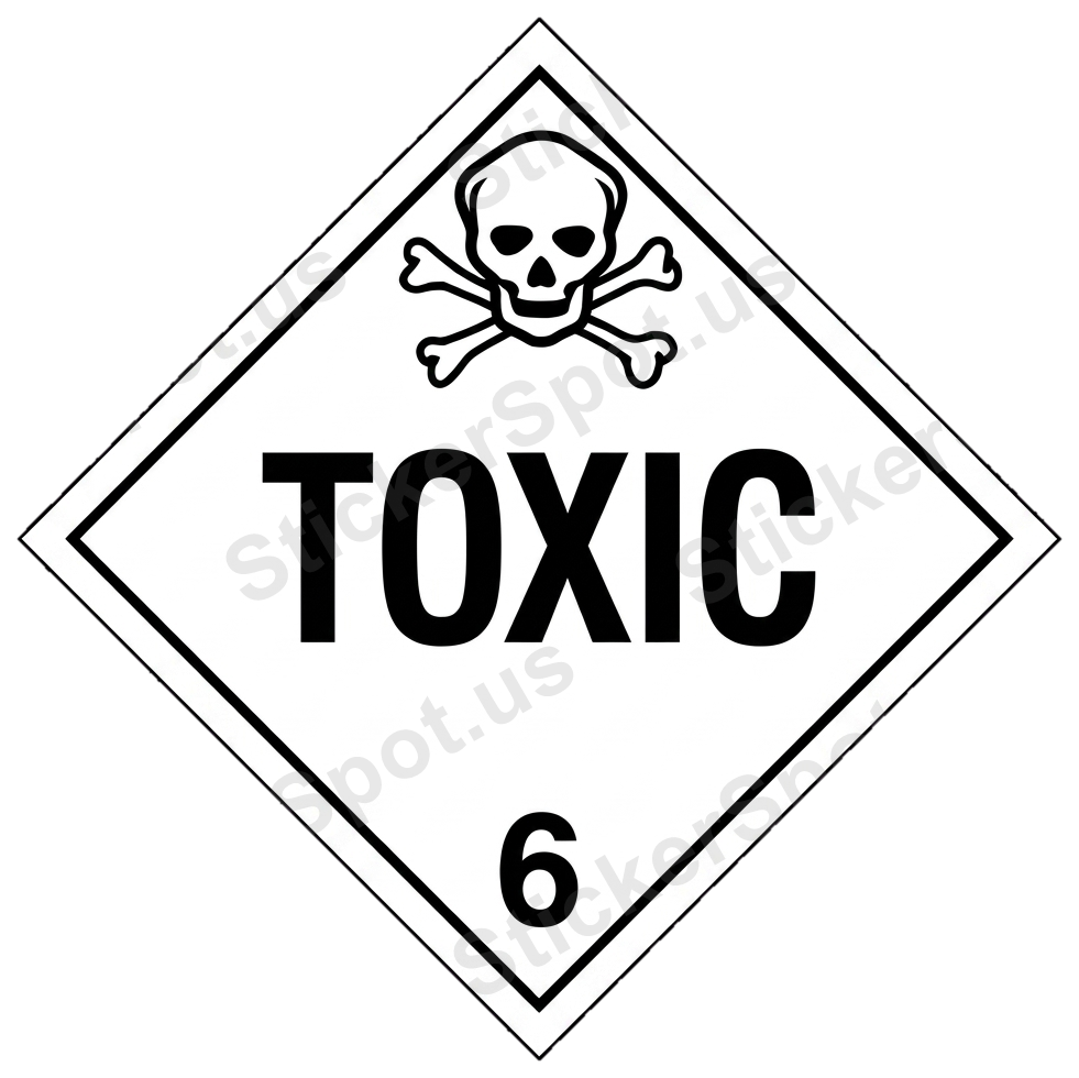 Toxic Skull Warning Hazard Sign Die-Cut