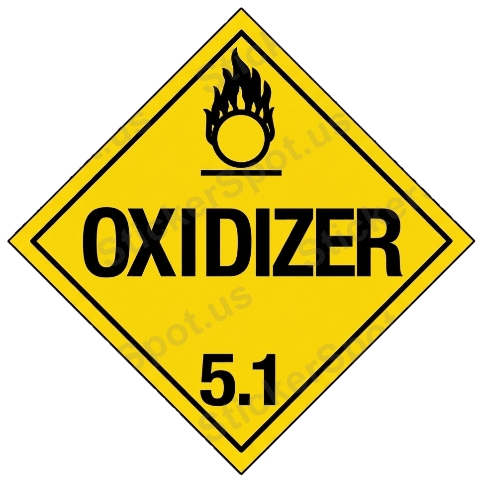 Oxidizer 5.1 Hazard Sign Die-Cut Graphic