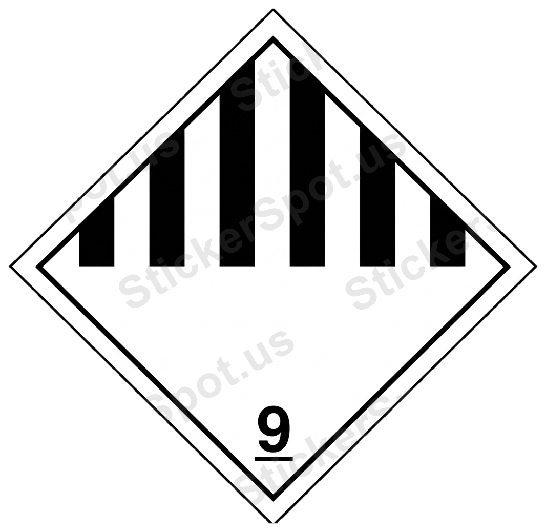 Class 9 Hazard Label Minimalist Black Icon