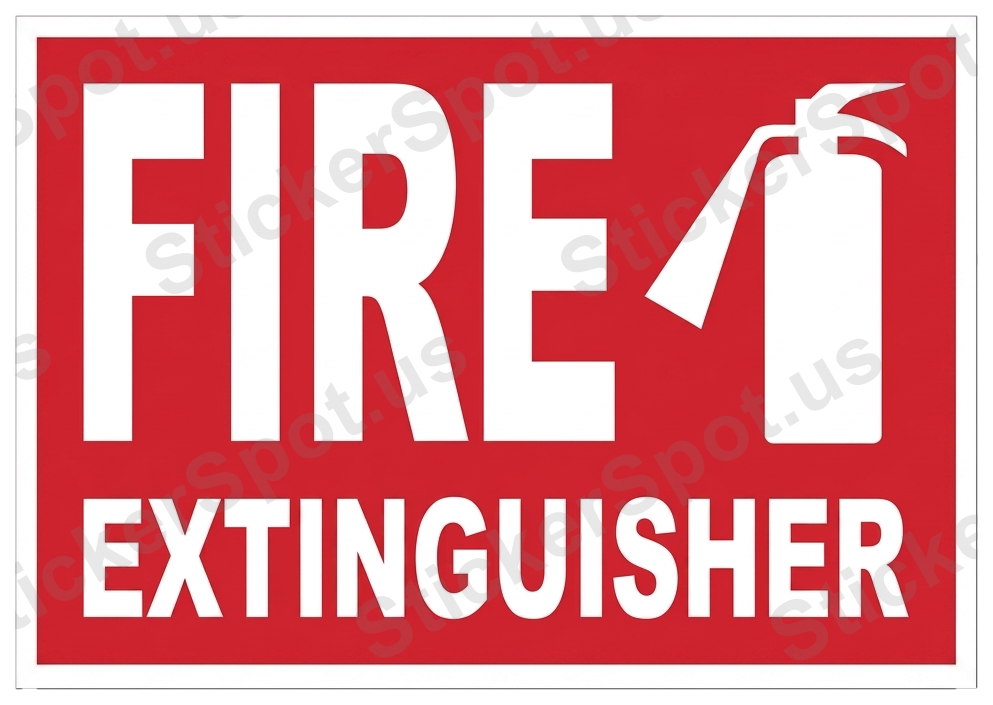 Fire Extinguisher Safety Sign Red Bold Decal
