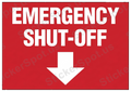 Emergency Shut-Off Sign Bold Industrial Warning