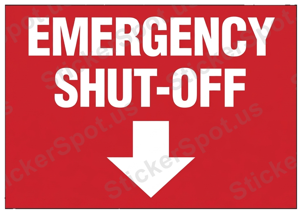 Emergency Shut-Off Sign Bold Industrial Warning