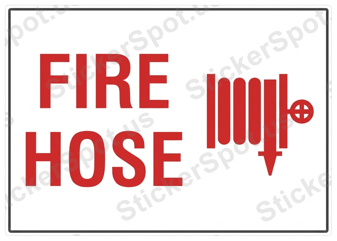 Fire Hose Safety Graphic Die-Cut Sticker