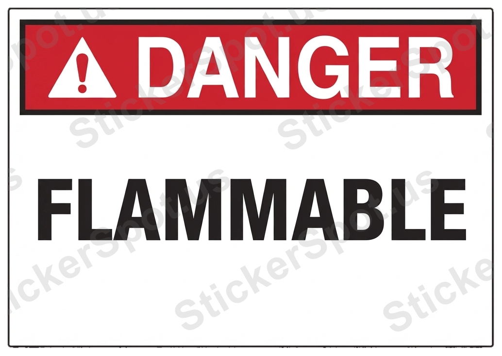 Danger Flammable Warning Sign Decal