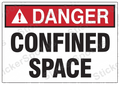 Danger Confined Space Warning Sign Decal