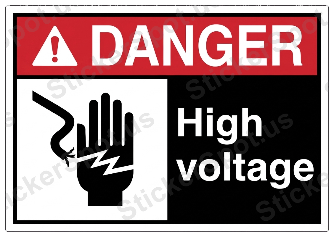 Danger High Voltage Warning Sign Decal
