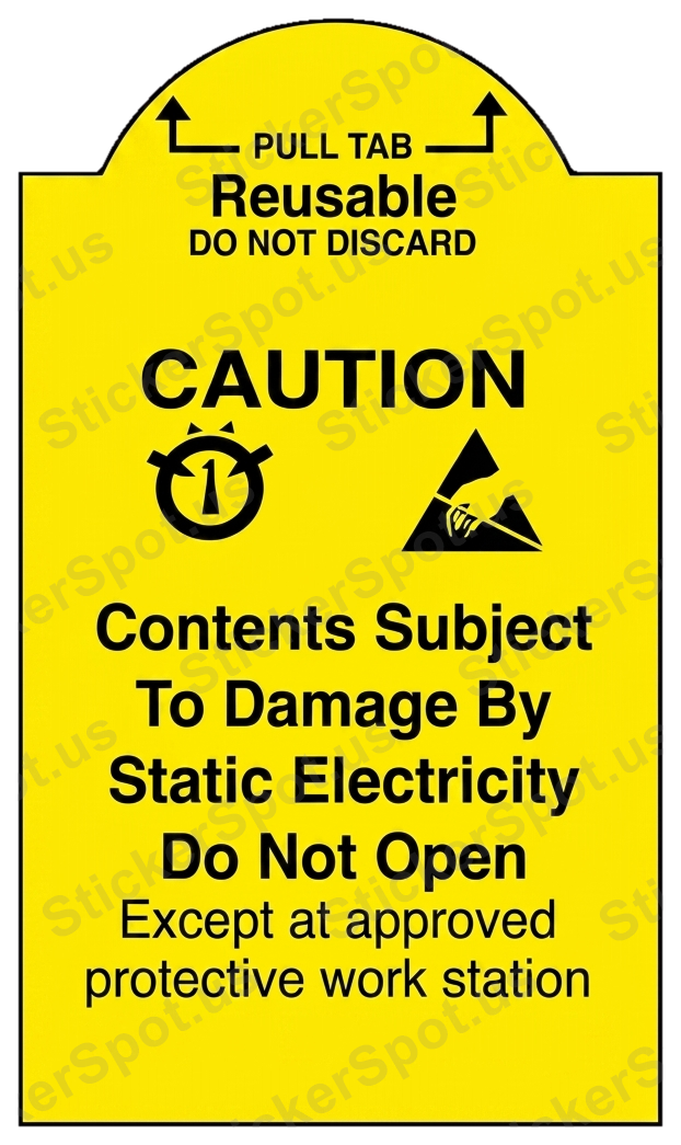 Caution Static Electricity Reusable Warning Label