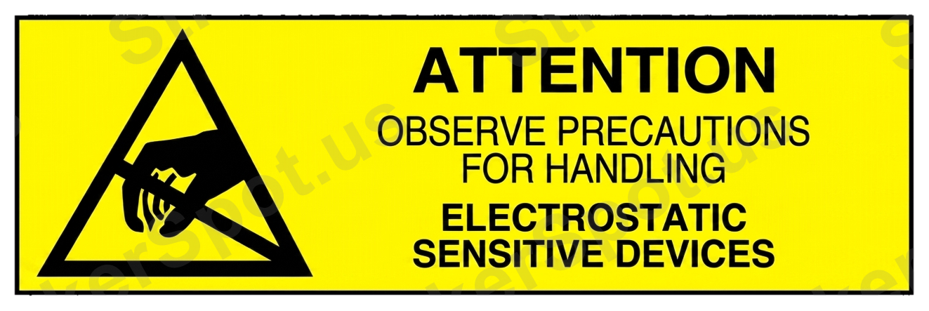 ESD Warning Attention Electrostic Sensitive Devices