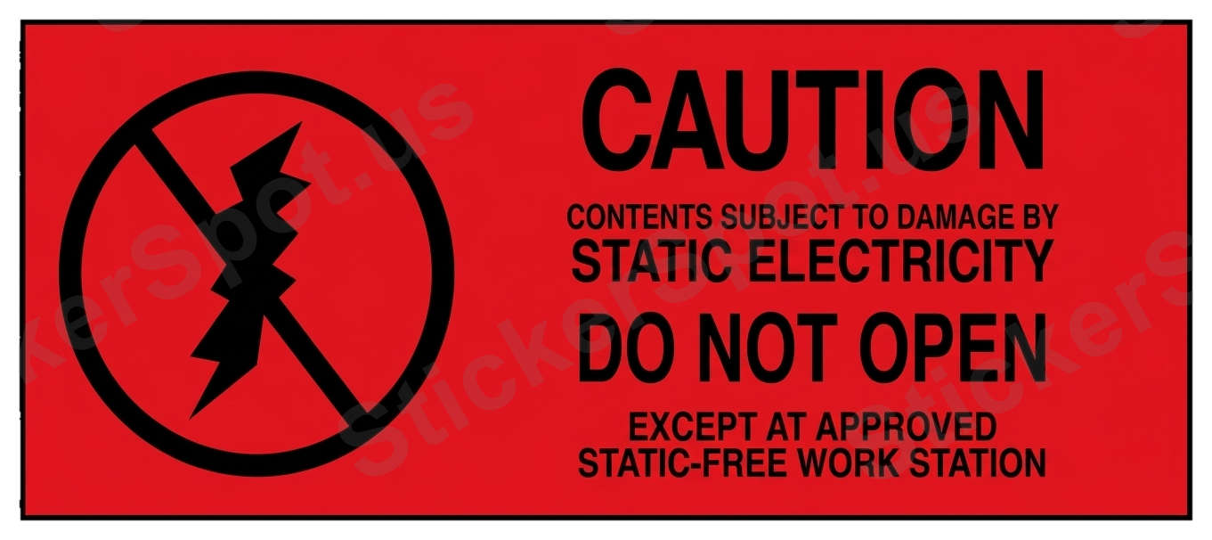 Caution Static Electricity Warning Sign Graphic