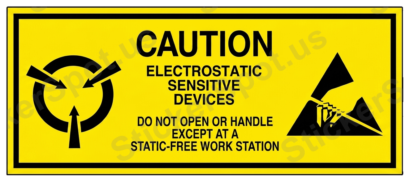 Caution Electrostatic Sensitive Devices Warning Label
