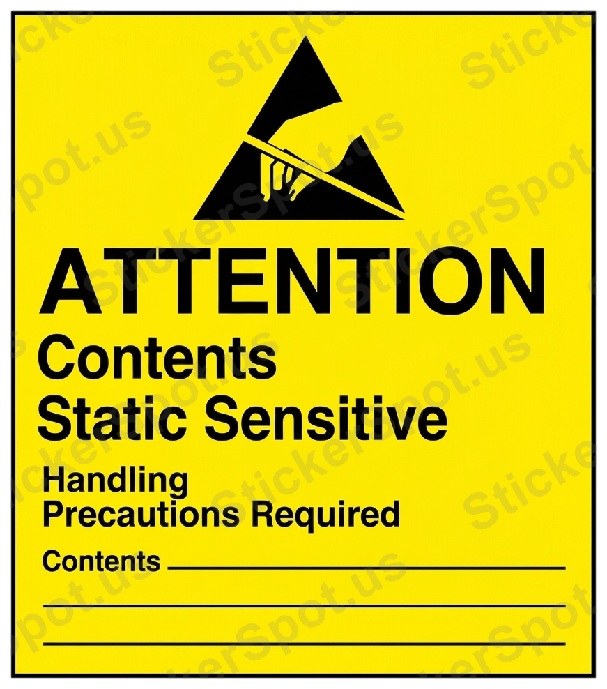 Attention Contents Static Sensitive Warning Sign