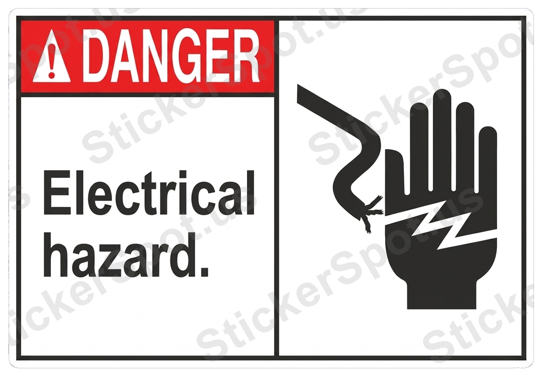 Danger Electrical Hazard Safety Warning Decal