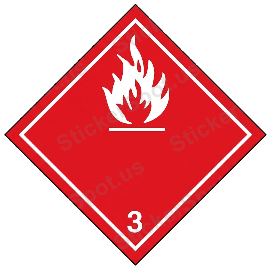 Flammable Hazard Diamond Class 3 Sign