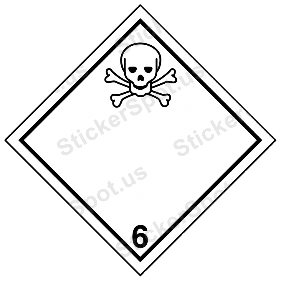 Toxic Skull 6 Hazard Symbol Die-Cut