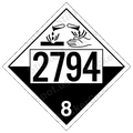UN 2794 Battery Corrosive Hazard Label