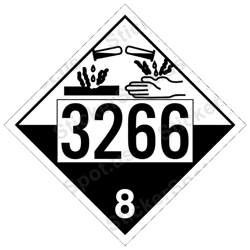 UN 3266 Corrosive Material Hazmat Symbol