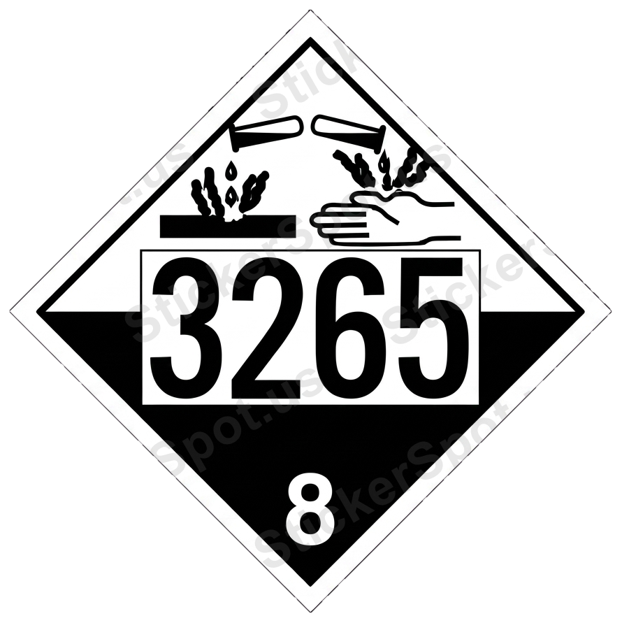 Class 8 Corrosive Hazard Diamond 3265