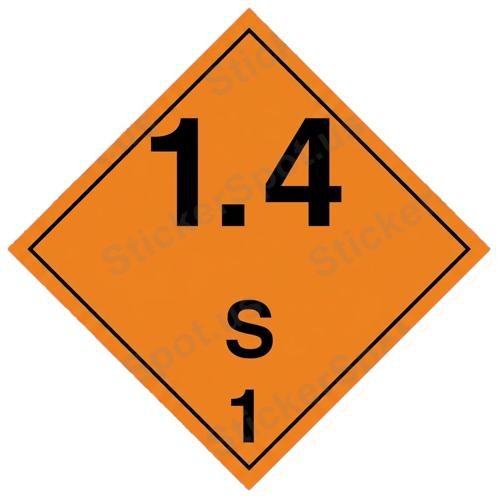 1.4S Hazard Shipping Label Die-Cut Decal