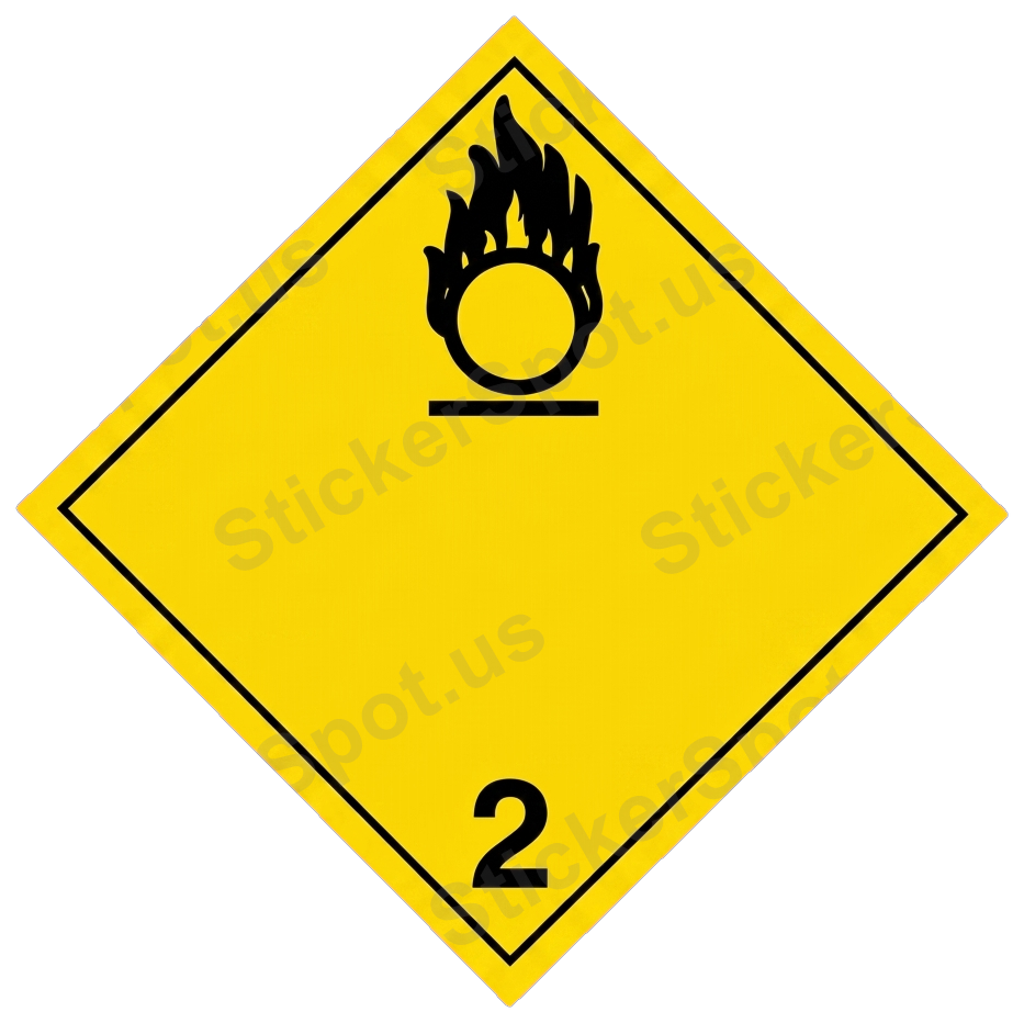 Oxidizer Hazard Warning Diamond Die-Cut Decor