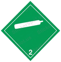 Green Gas Cylinder Hazard Diamond Sign