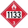 Hazmat UN 1133 Class 3 Flammable Liquid Decal