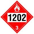 Flammable 1202 Hazard Diamond Die-Cut