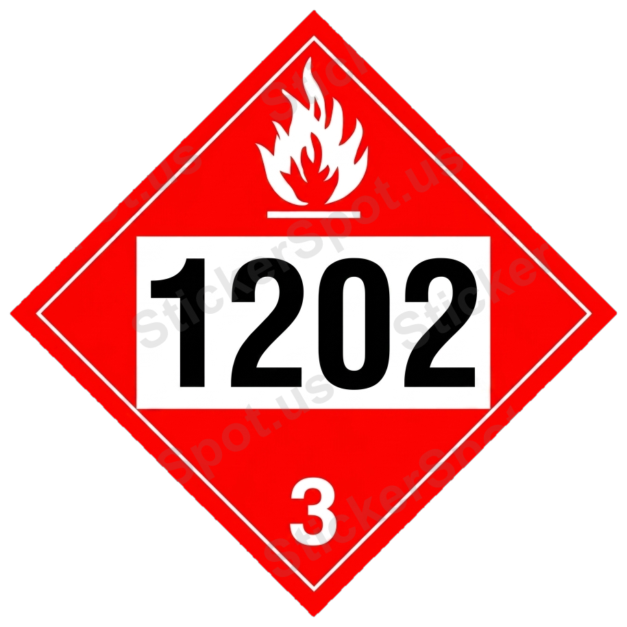 Flammable 1202 Hazard Diamond Die-Cut