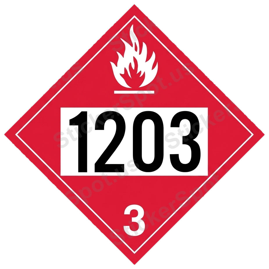 Hazard Class 3 Flame 1203 Chemical Marking