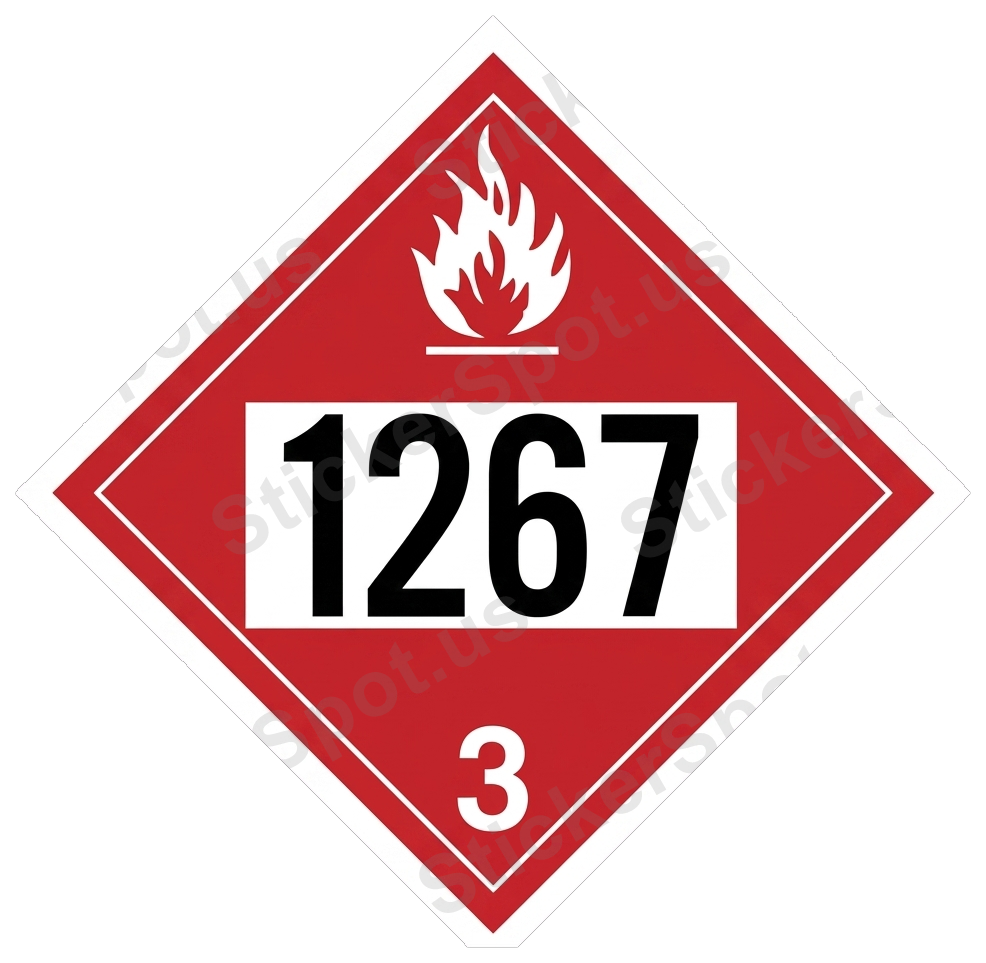 Flammable 1267 Hazard Sign Vinyl Decal