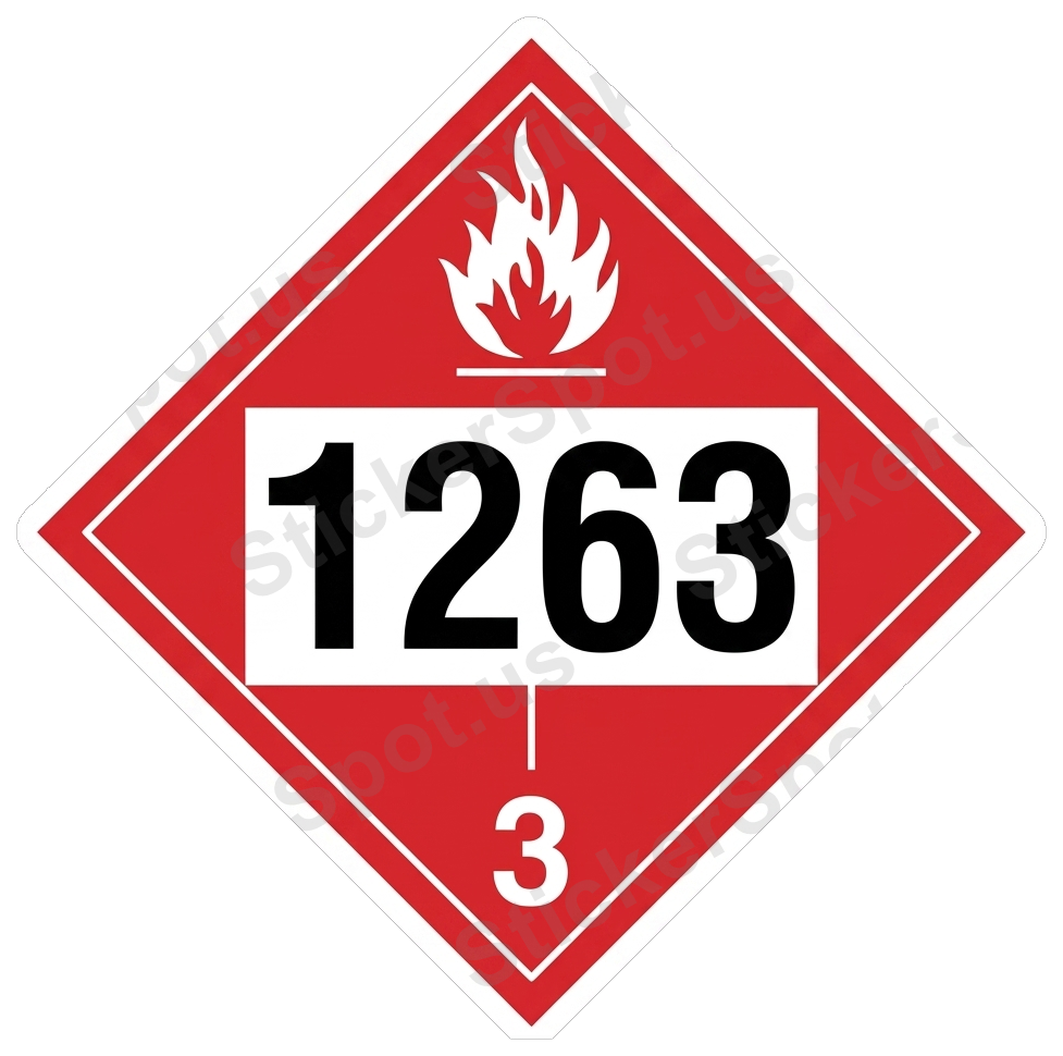 Flammable 1263 Hazard Label Sticker