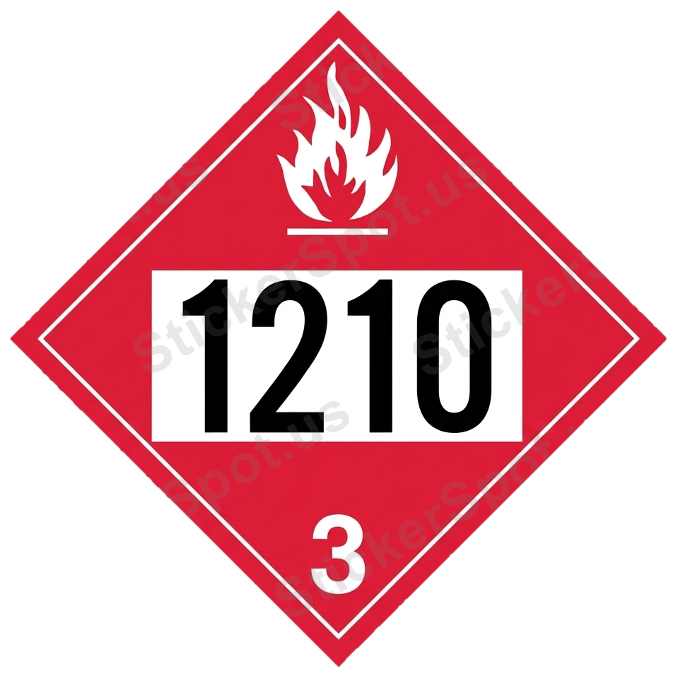 Flammable 1210 Hazard Diamond Vinyl Decal