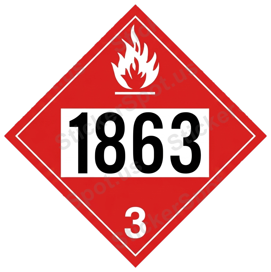 UN 1863 Flammable Liquid Hazard Sign