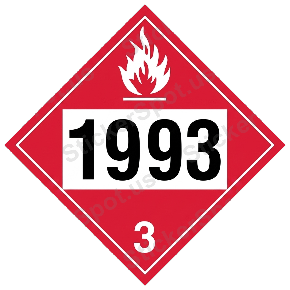 1993 Class 3 Flammable Hazard Sign