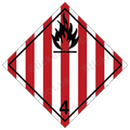 Flammable Hazard Sign Red Stripe Fire Symbol