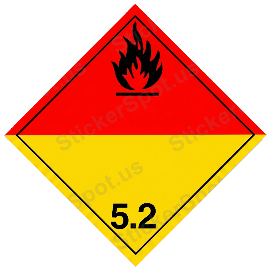 Hazard Class 5.2 Flammable Peroxide Warning