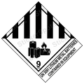 UN 3091 Lithium Batteries Warning Label